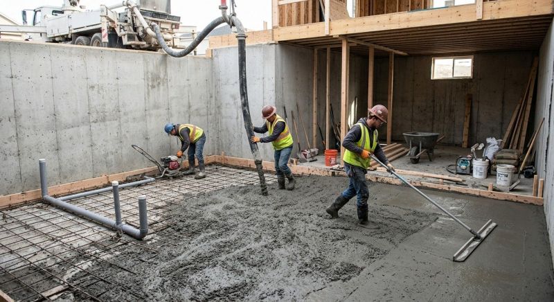 Basement Concrete Installation in Denton, TX