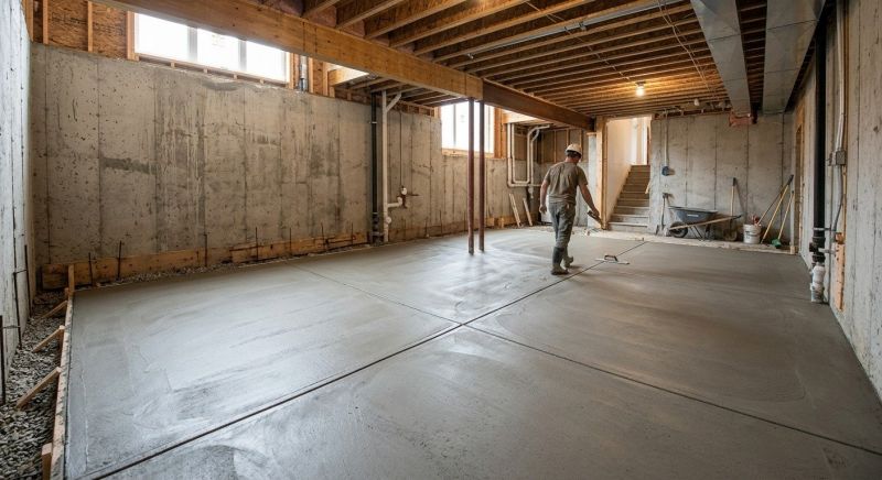 Basement Concrete Installation in Krum, TX