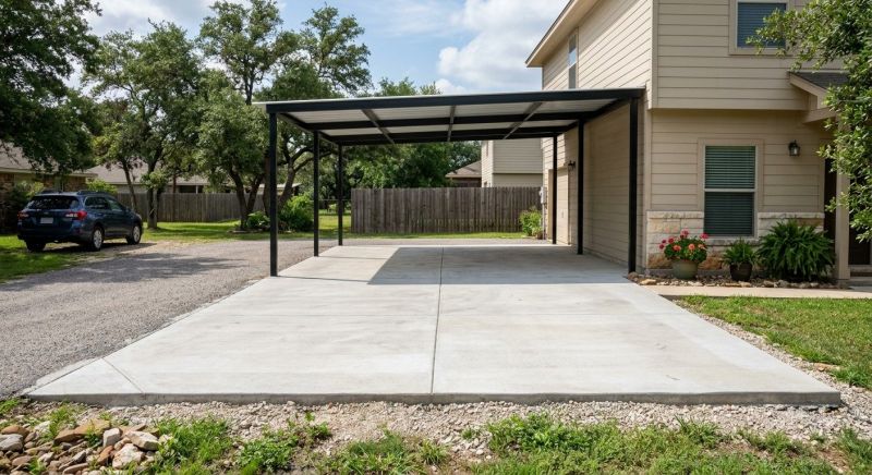 Carport Concrete Installation in Keller, TX