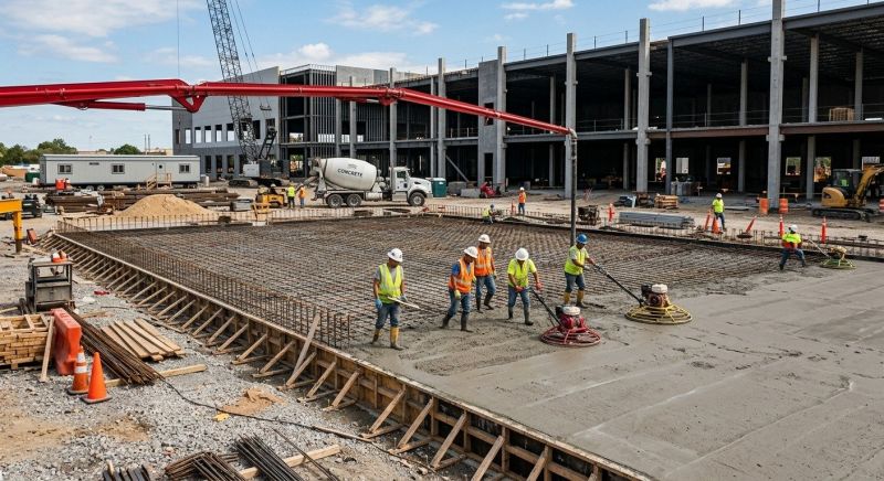 Commercial Slab Installation in Irving, TX