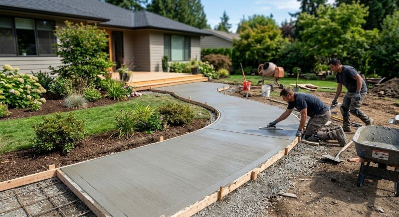 Concrete Walkway Installation in Denton County, TX