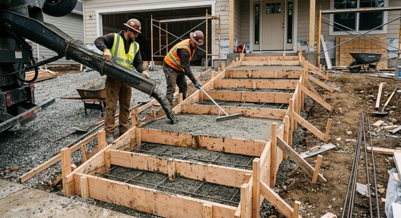 Poured Steps Installation in Mansfield, TX