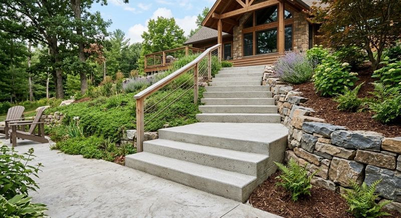 Poured Steps Installation in Roanoke, TX